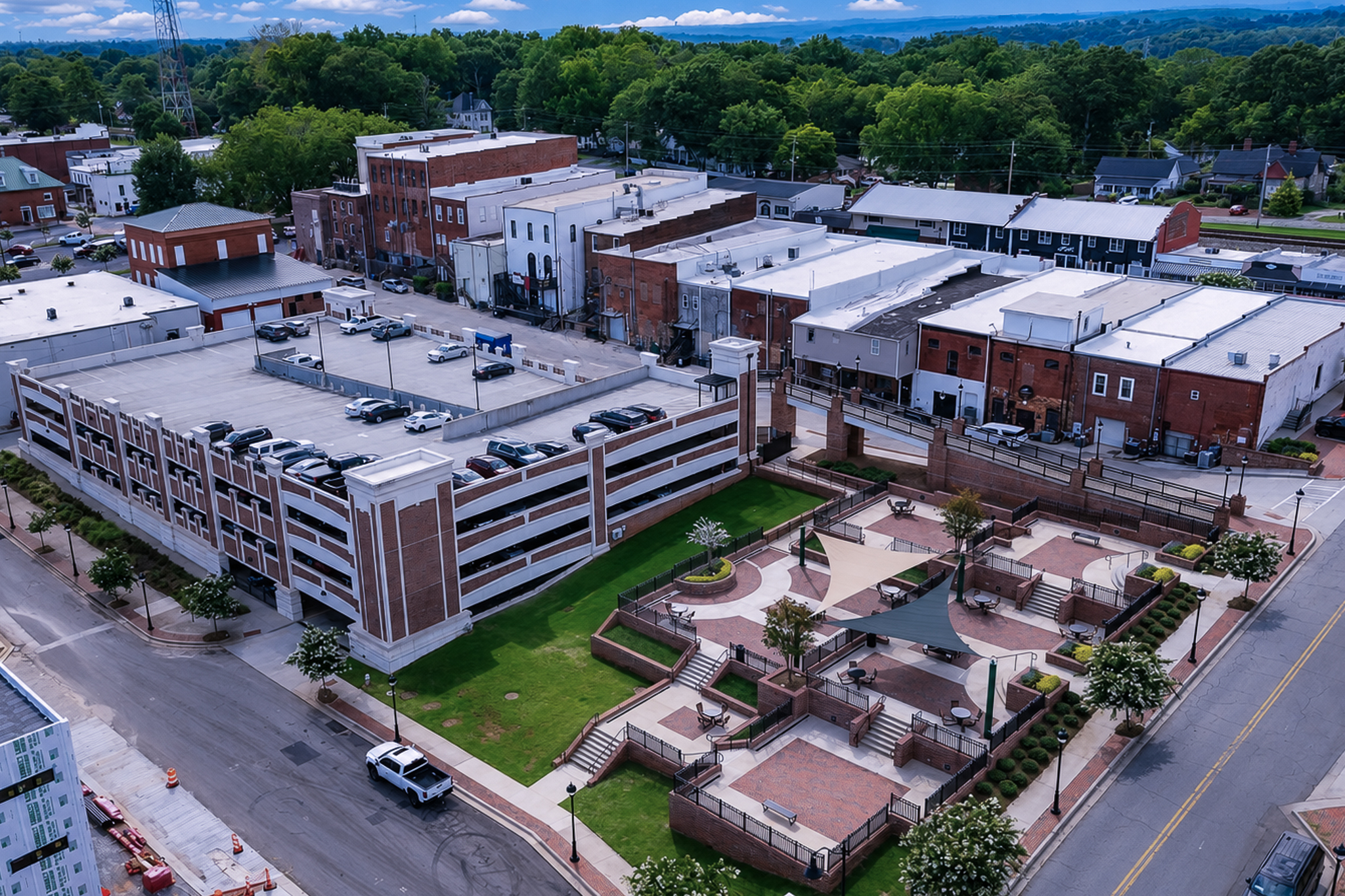 Aerial view of Downtown Buford near 15 E Main Street